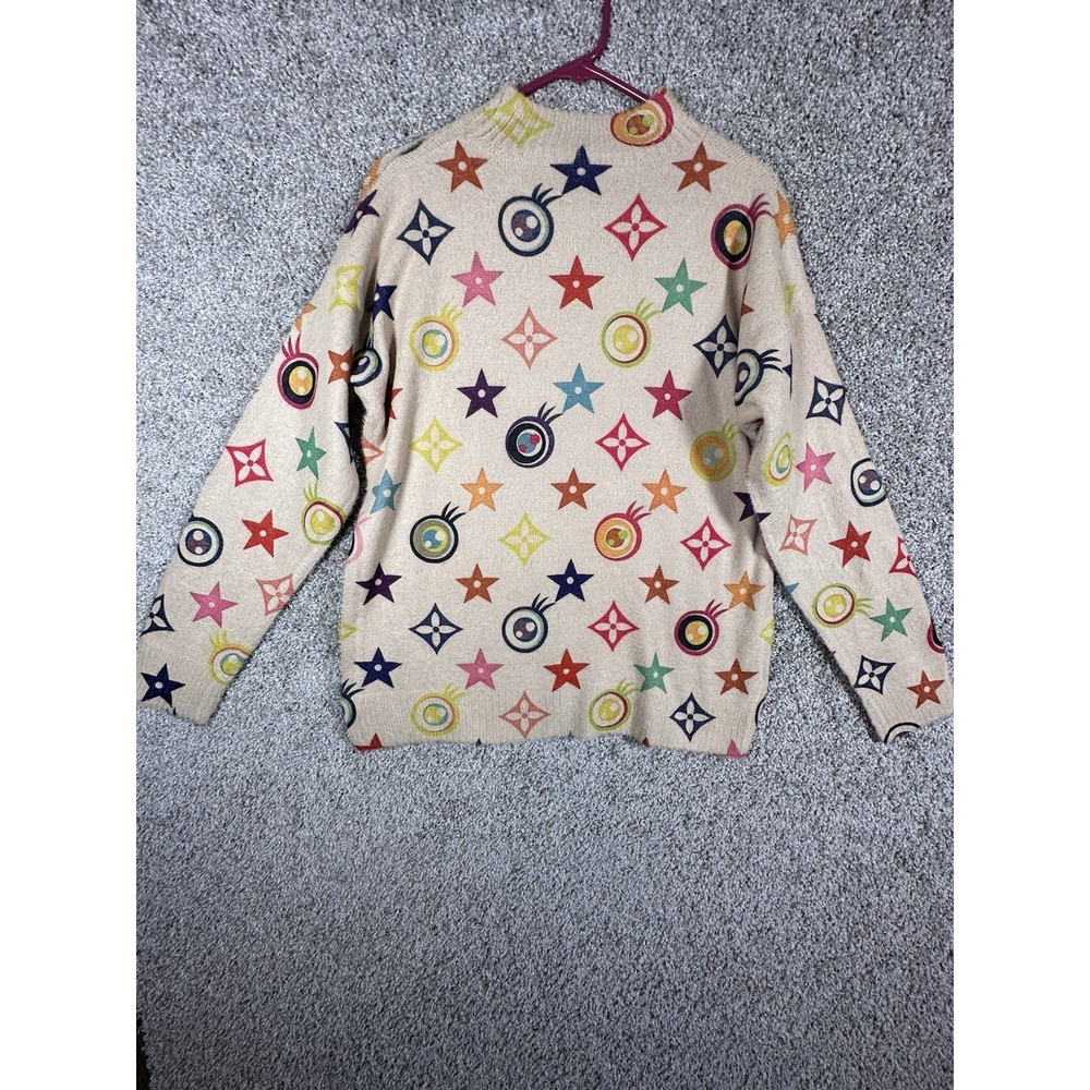 Super Soft Geometric Print Knit Sweater Size Large TikTok Style